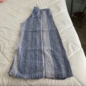 Express high waisted striped linen wide leg pants